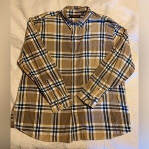 Ridgecut toughwear long sleeve button down collared plaid shirt